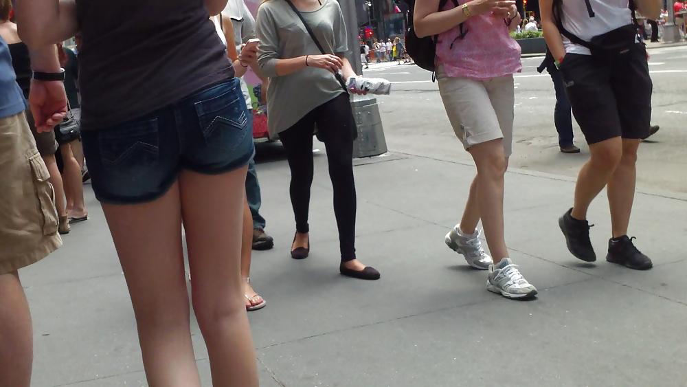 21P Her butt & ass in tight jean shorts 