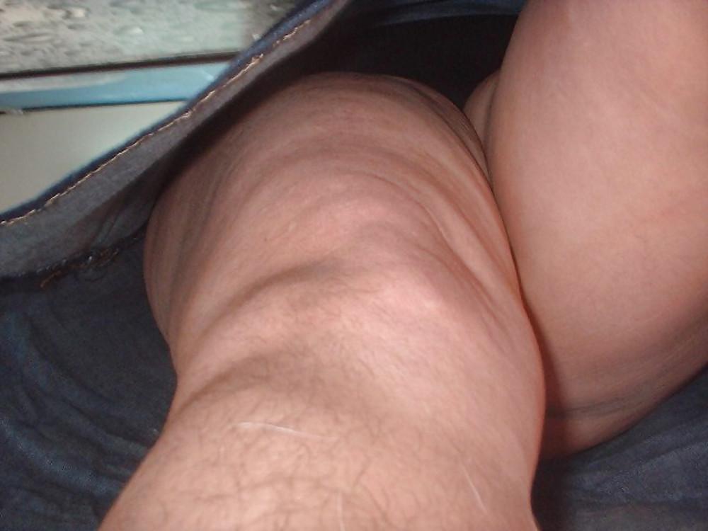 17P Gabrielle hairy legs in upskirt