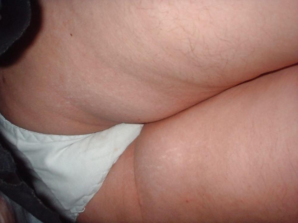 17P Gabrielle hairy legs in upskirt