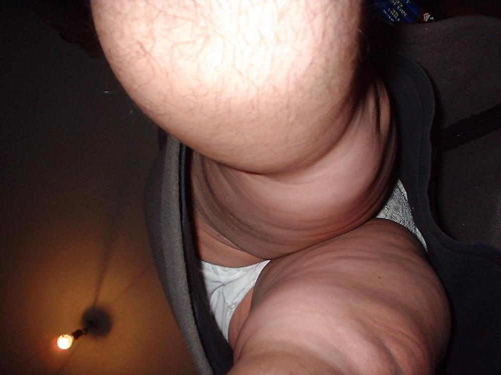17P Gabrielle hairy legs in upskirt