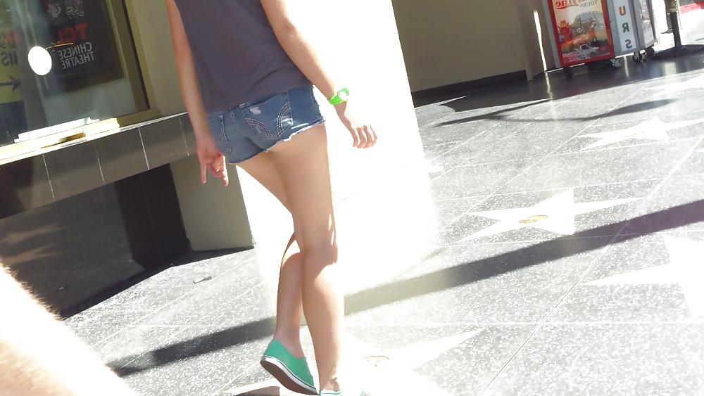 25P Nice teen ass & butt in jean shorts