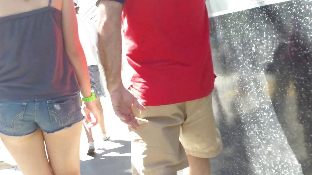 25P Nice teen ass & butt in jean shorts