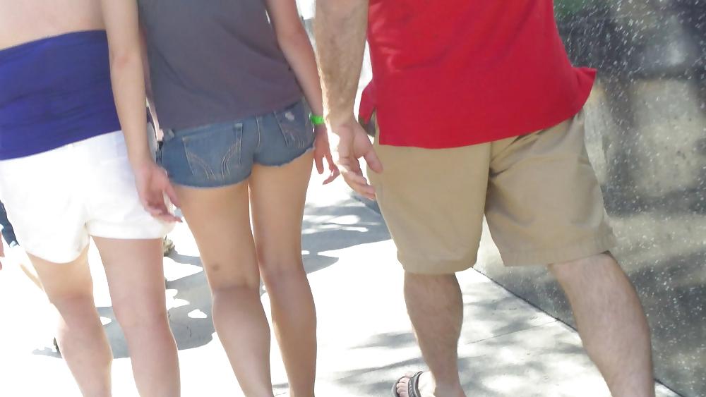25P Nice teen ass & butt in jean shorts