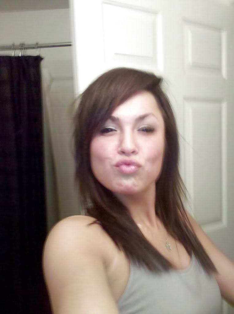 13P Brunette MILF With Pierced Nipples
