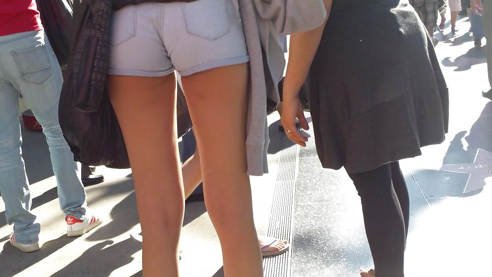 20P Beautiful sexy Italian teen ass & butt in shorts