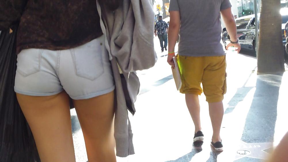 20P Beautiful sexy Italian teen ass & butt in shorts