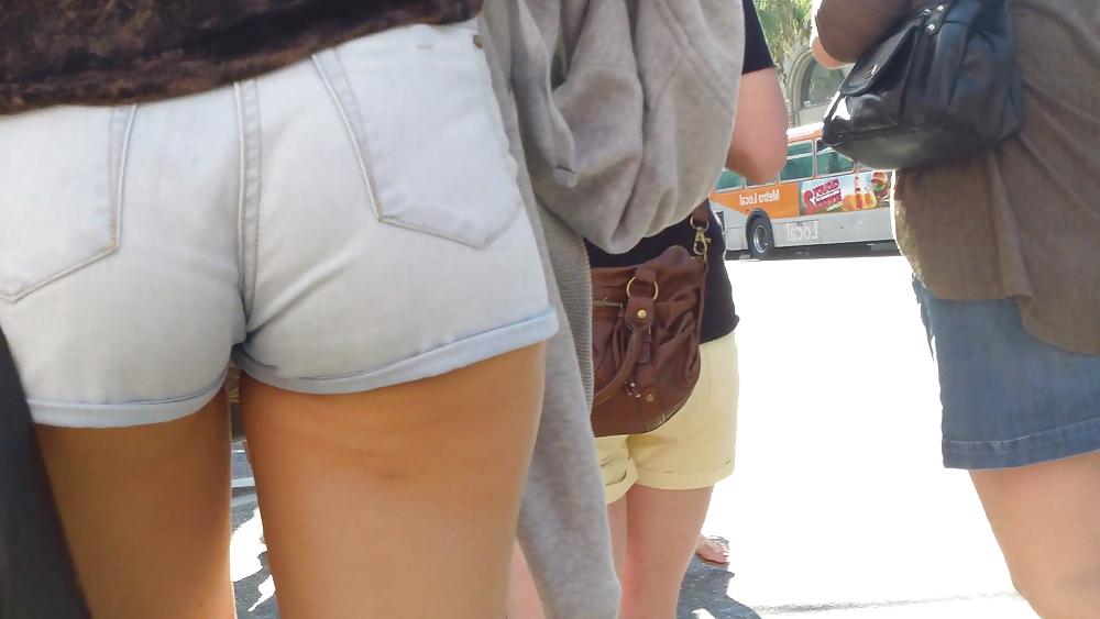 20P Beautiful sexy Italian teen ass & butt in shorts
