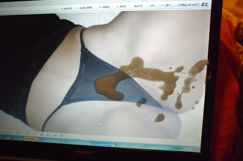 7P Virtual exhibitionisms's wife sprayed with my spunk