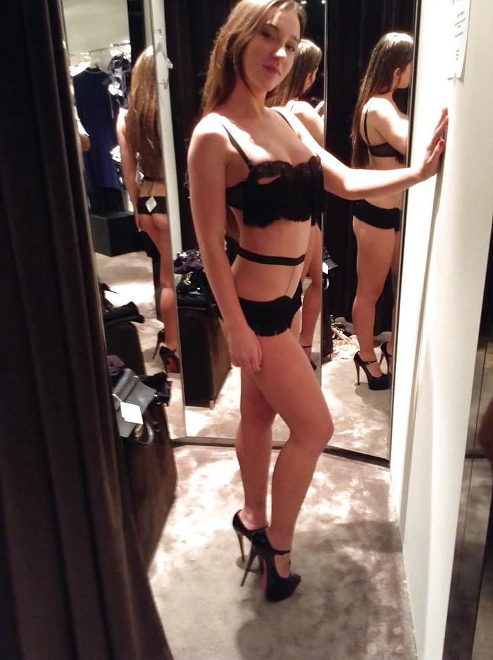 6P Julie skyhigh voyeur fittingroom La perla lingerie boutique