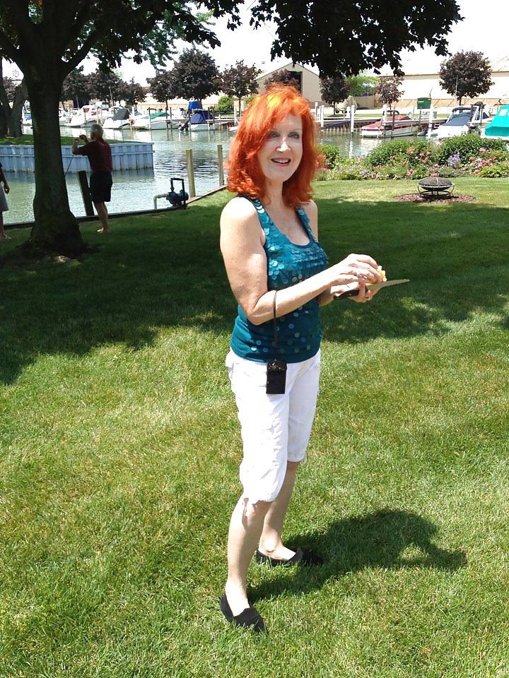 25P Redhead Granny Stripper (Non Nude)