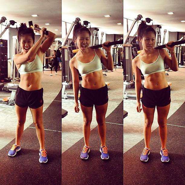 9P Asian athletic legs cute sexy muscular girl