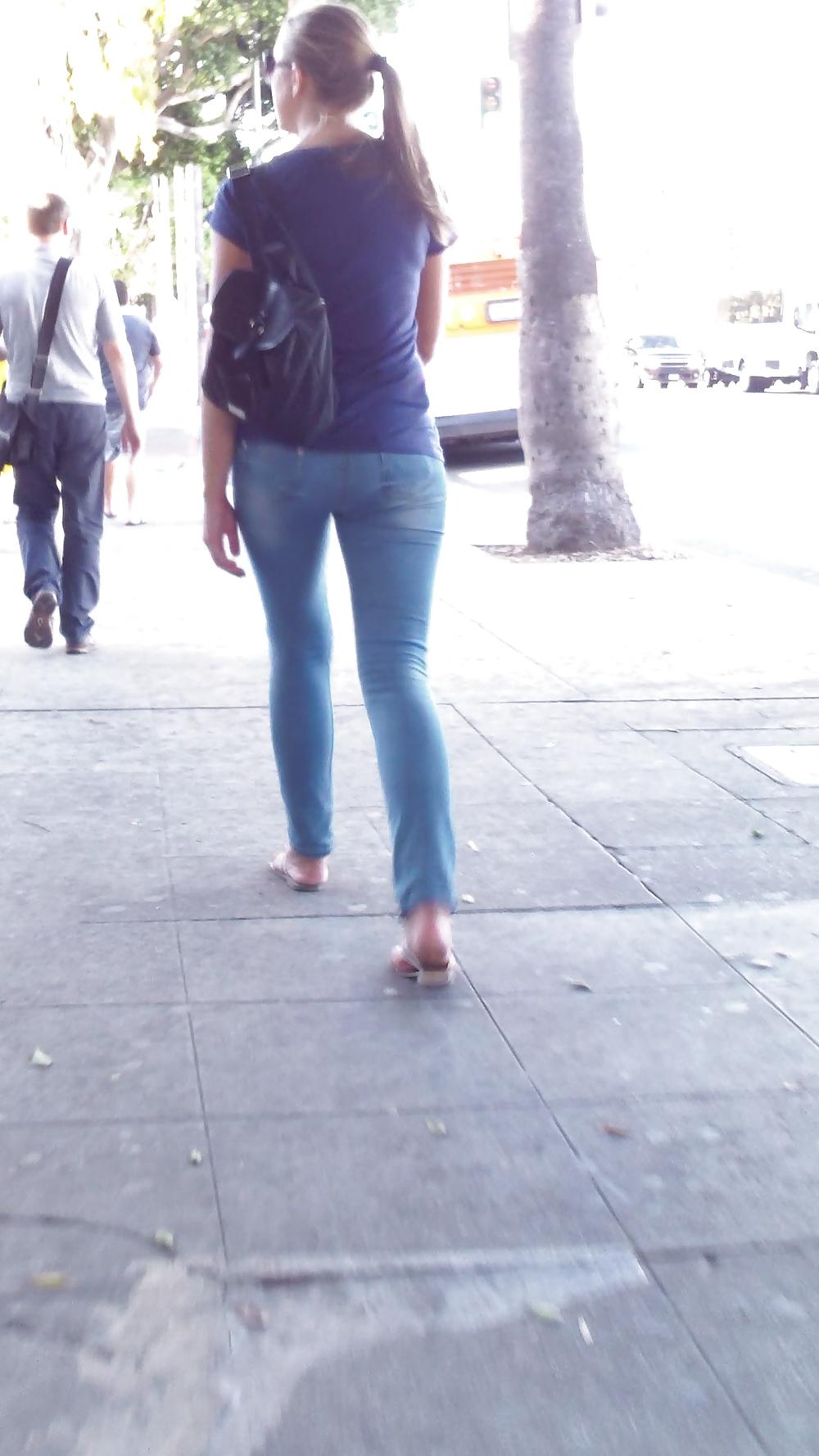 25P Long tall teen sexy ass & butt in jeans