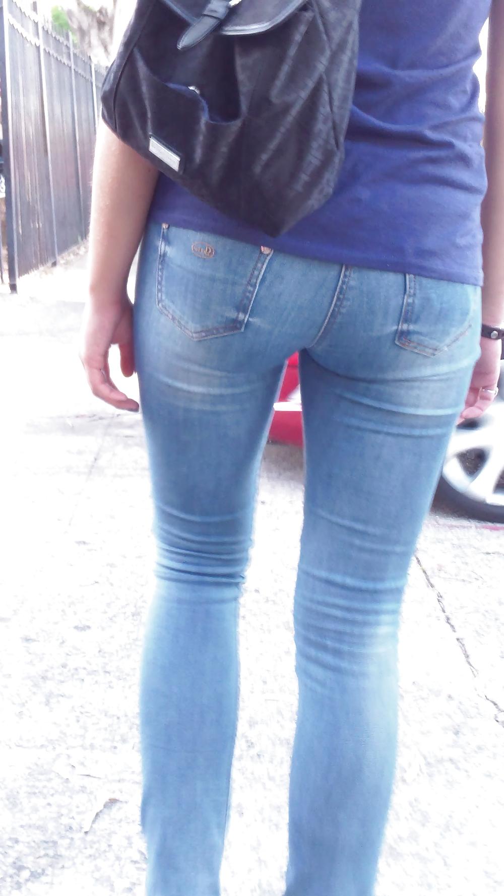 25P Long tall teen sexy ass & butt in jeans