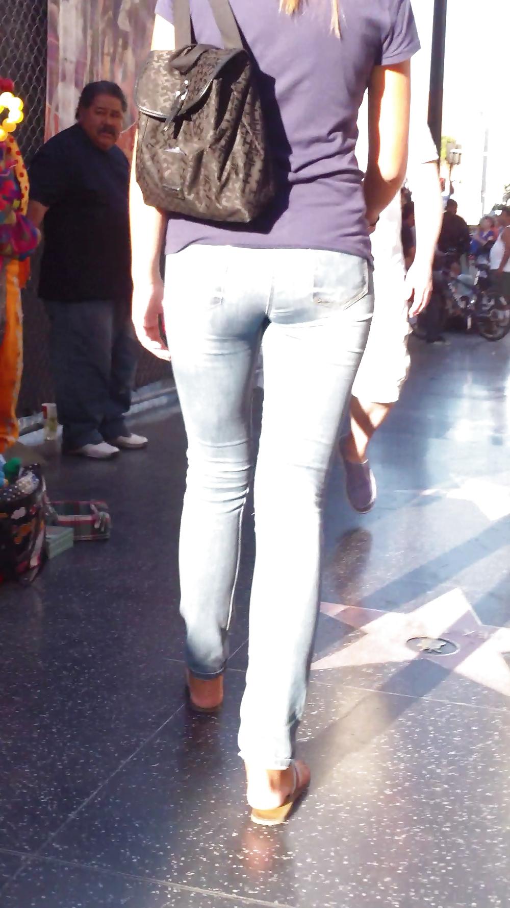 25P Long tall teen sexy ass & butt in jeans