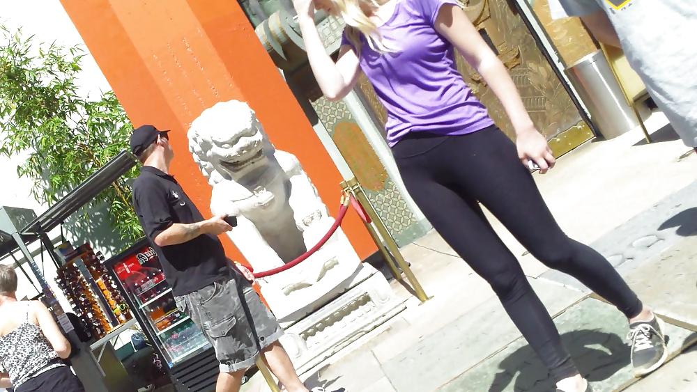 25P Cute teen ass & butt in spandex pants