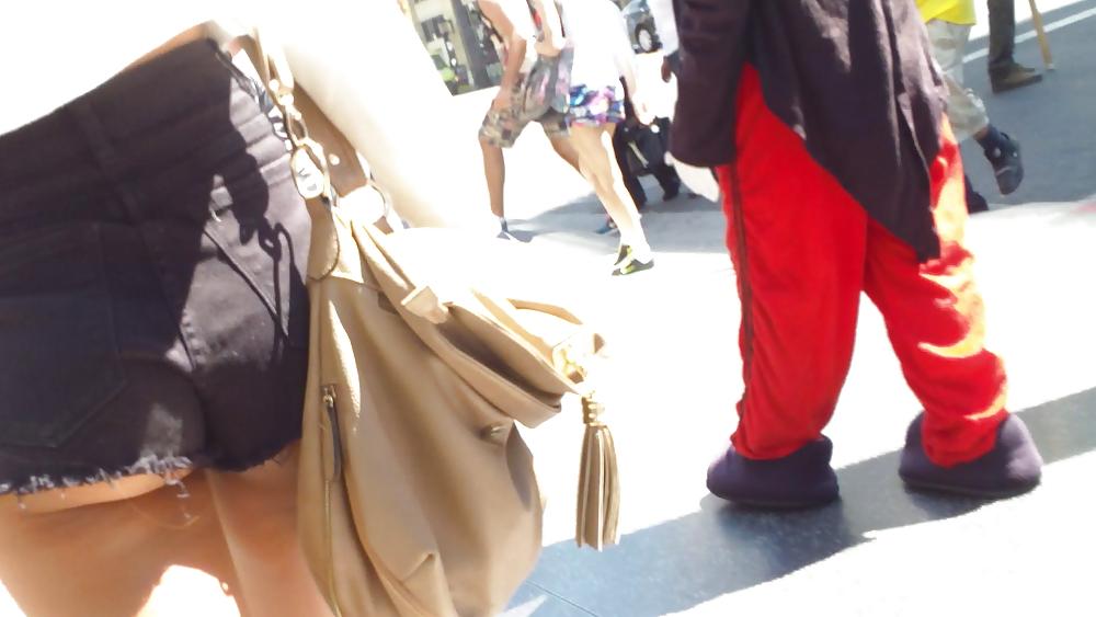 25P French teen ass & butt in peekaboo shorts
