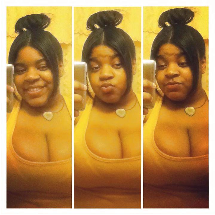 8P Pretty young black teen with huge boobs