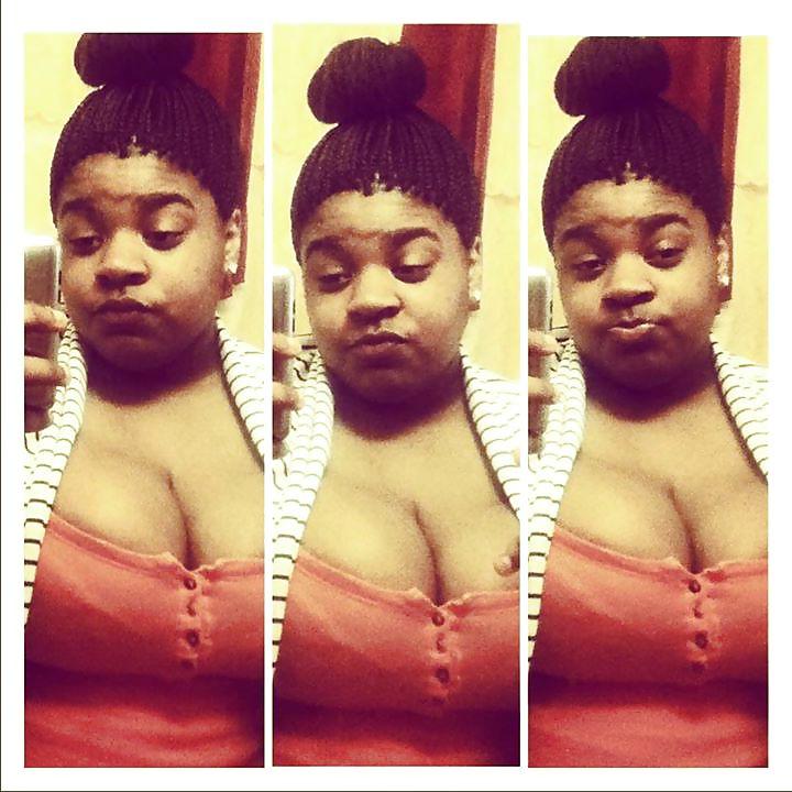 8P Pretty young black teen with huge boobs