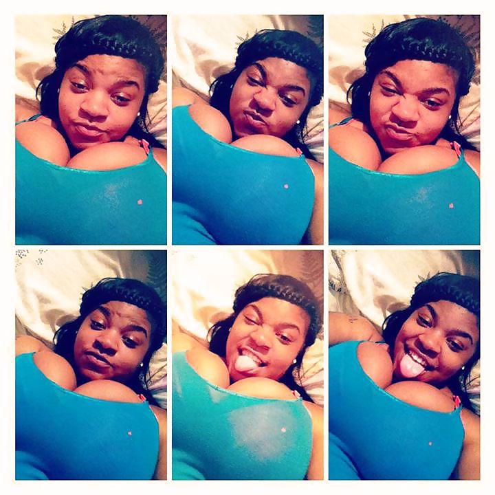 8P Pretty young black teen with huge boobs