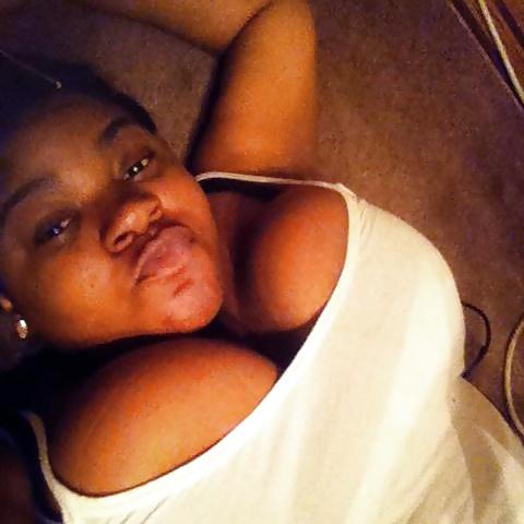 8P Pretty young black teen with huge boobs