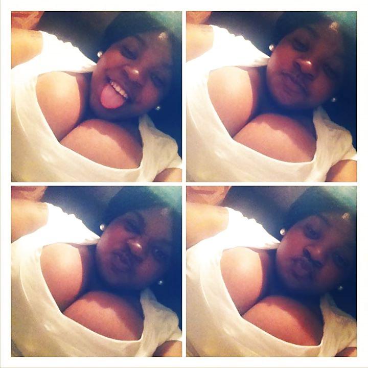 8P Pretty young black teen with huge boobs