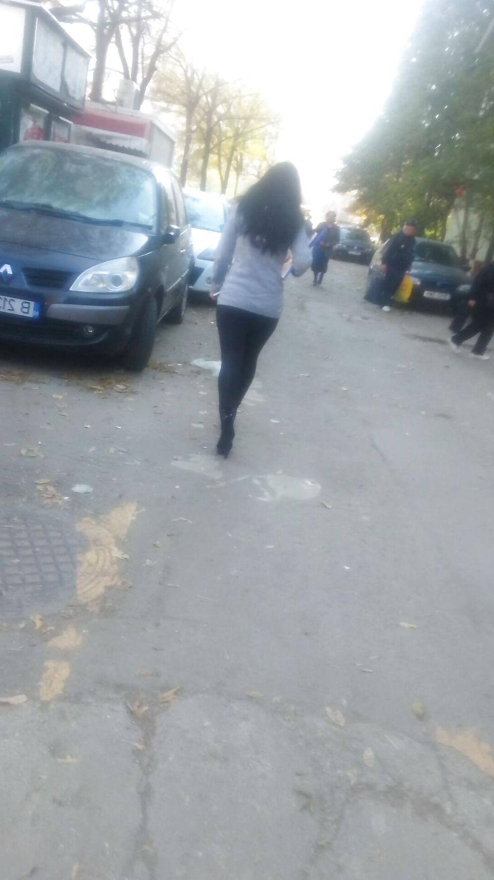 6P Sexy brunette street romanian