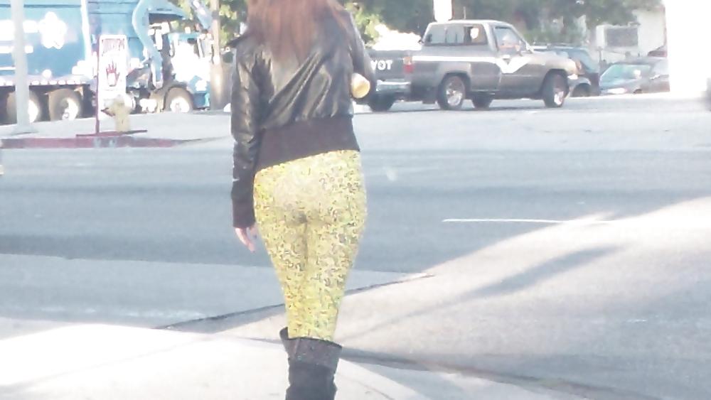 25P Teen street corner girl butt & ass in tights