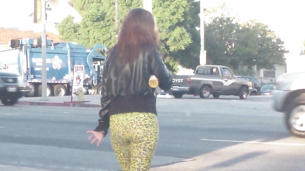 25P Teen street corner girl butt & ass in tights