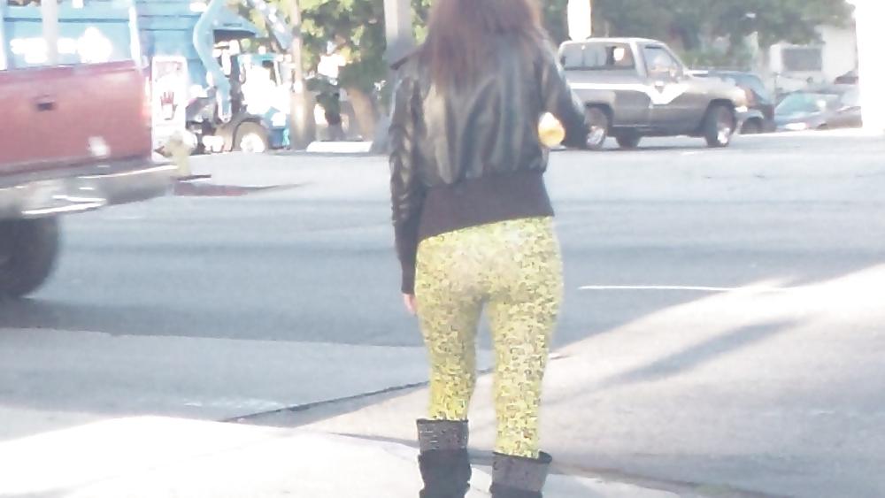 25P Teen street corner girl butt & ass in tights