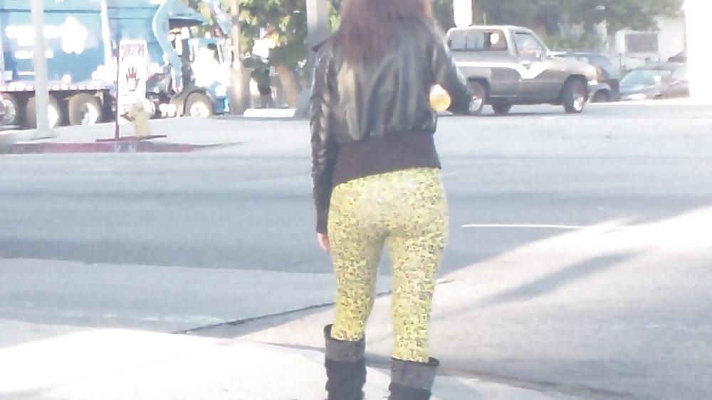 25P Teen street corner girl butt & ass in tights