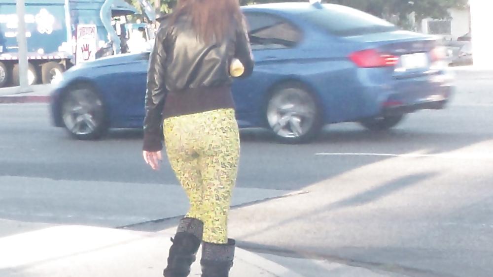 25P Teen street corner girl butt & ass in tights