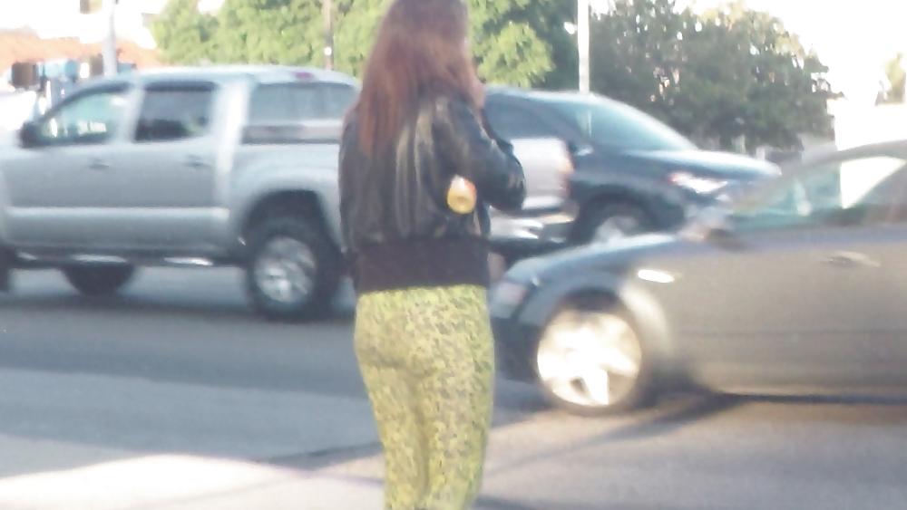 25P Teen street corner girl butt & ass in tights
