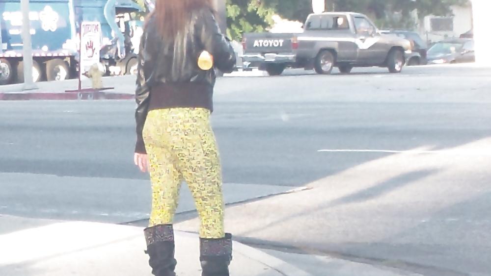 25P Teen street corner girl butt & ass in tights