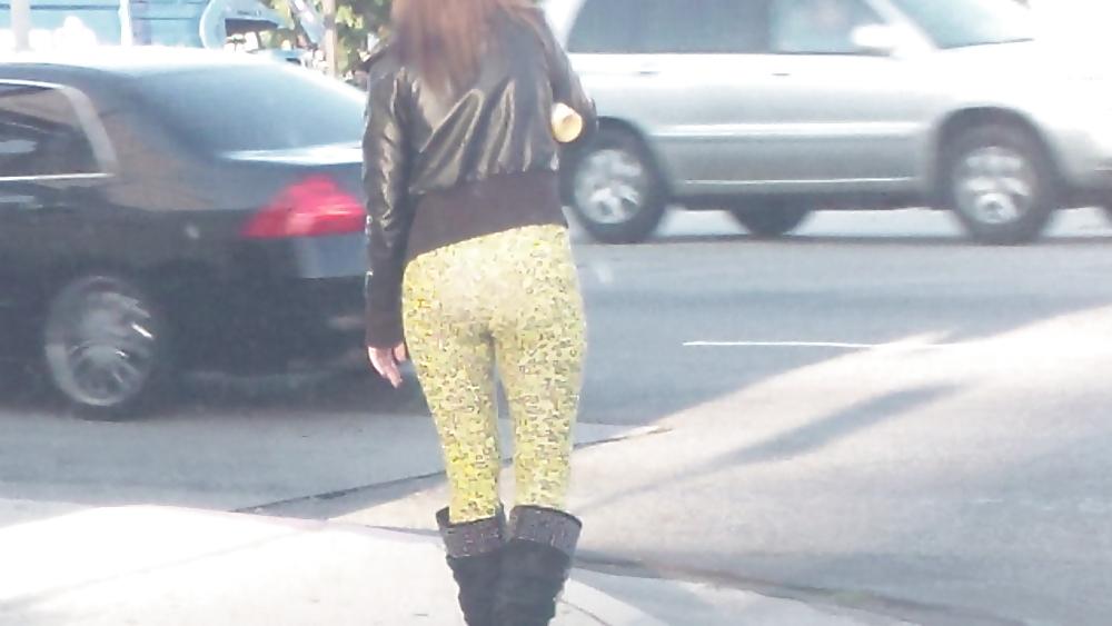 25P Teen street corner girl butt & ass in tights