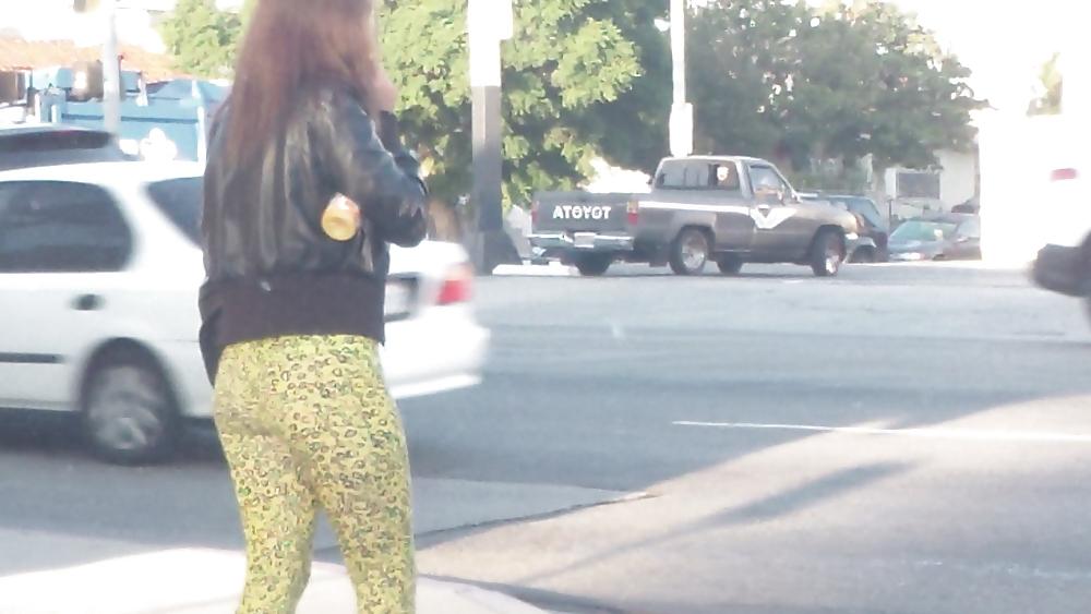 25P Teen street corner girl butt & ass in tights