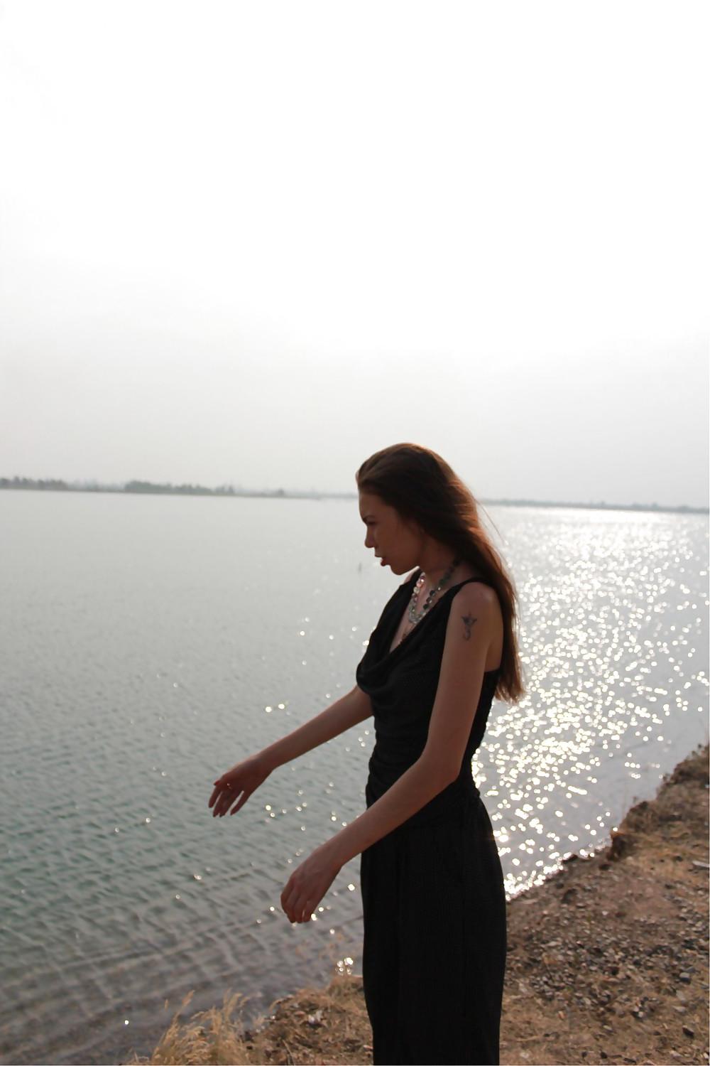 25P Russian 24 yrs old girl Katya swim in lake and swallow cum