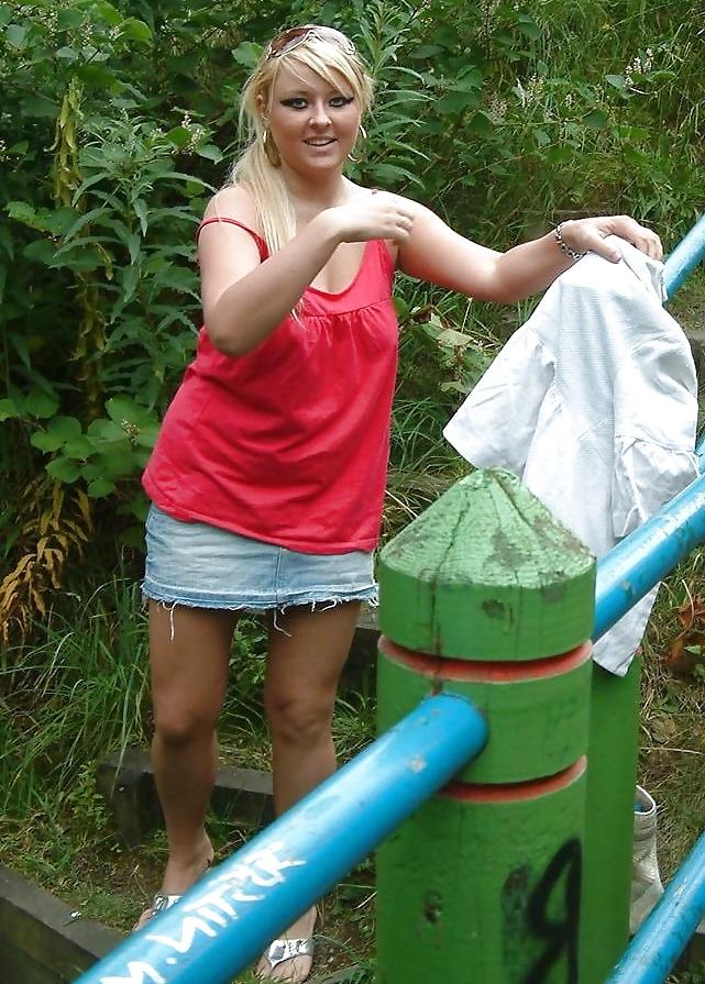 17P Chubby blonde teen flashing again 3 (please comment)