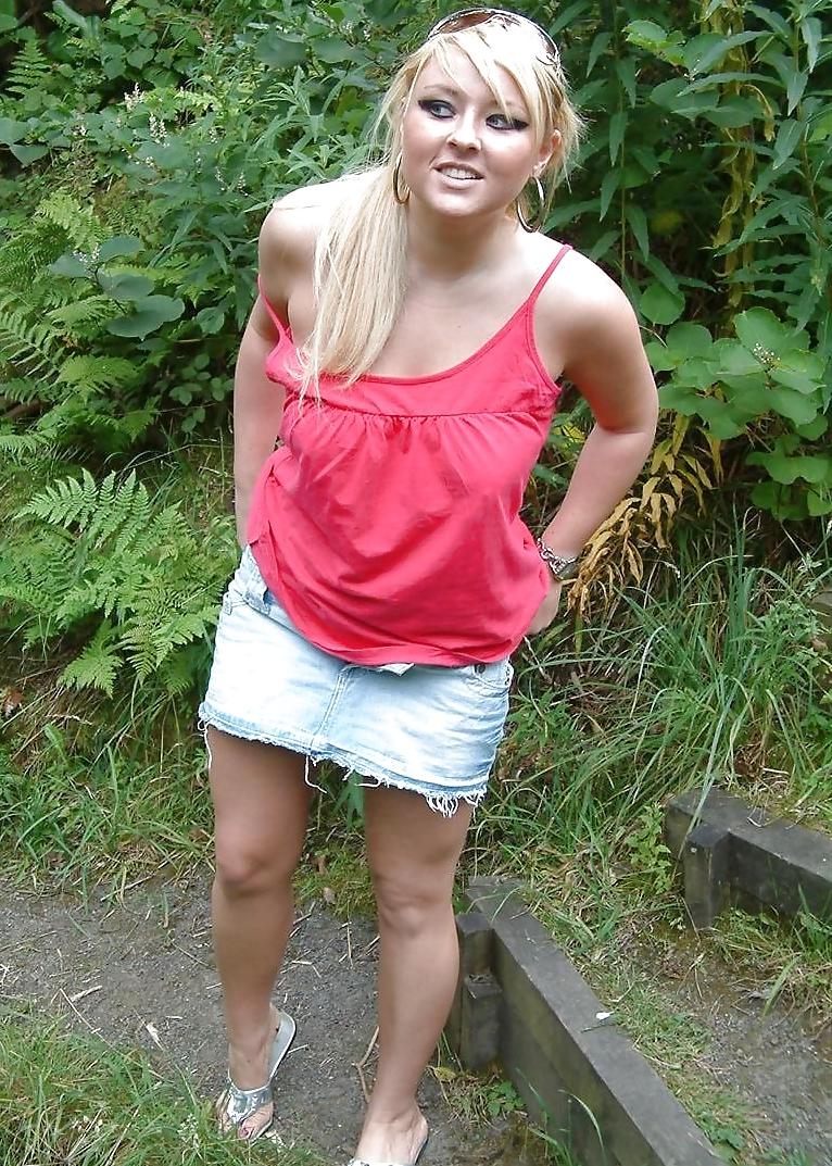 17P Chubby blonde teen flashing again 3 (please comment)