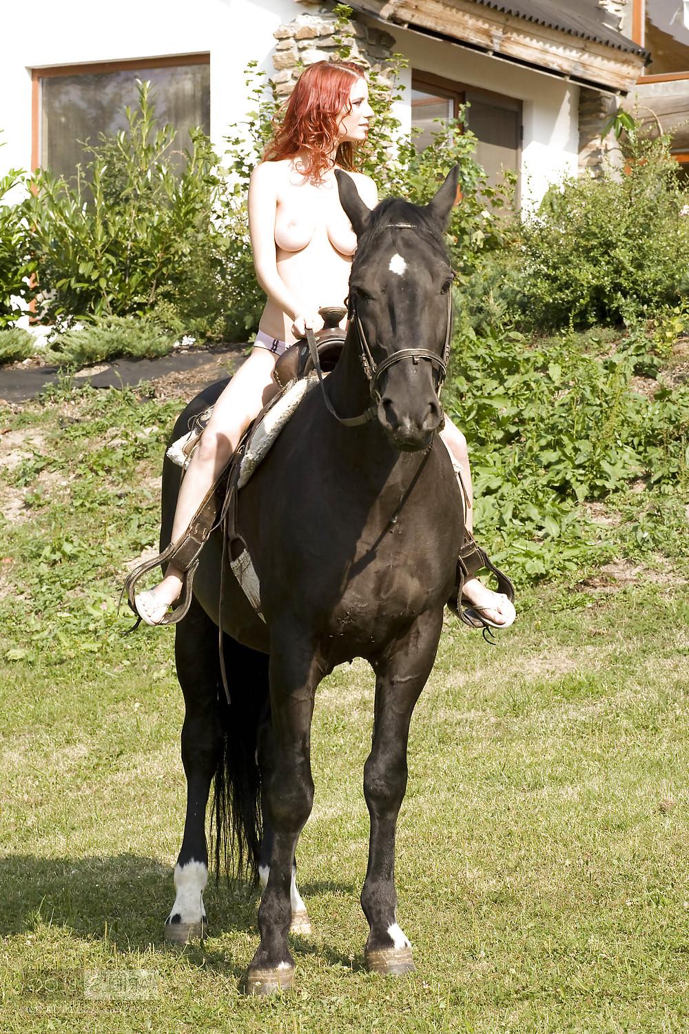 25P Women and horse
