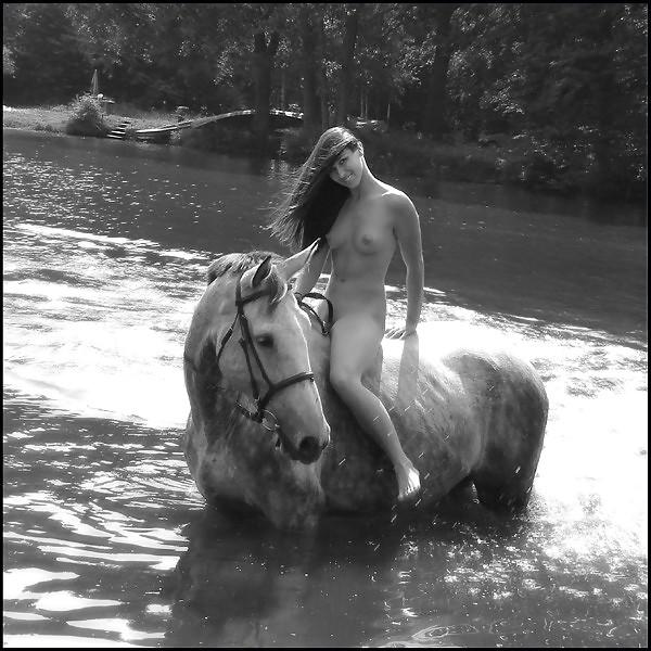 25P Women and horse