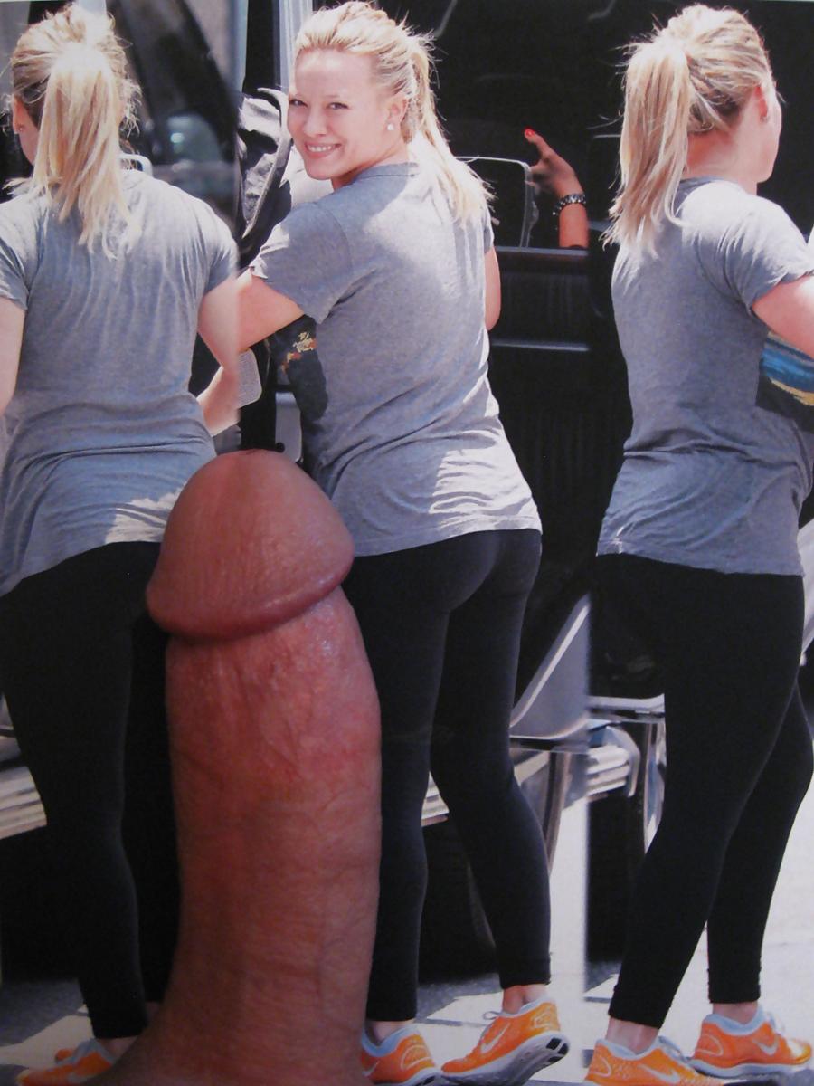 4P Hilary Duff Spandex Butt Cumshot