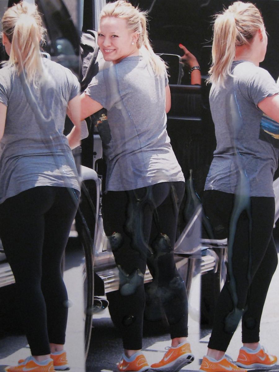 4P Hilary Duff Spandex Butt Cumshot