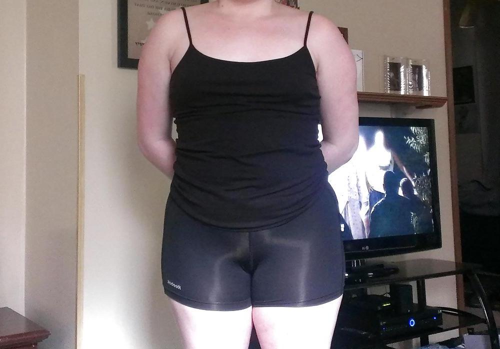 14P Teen gf's ass in black see thru spandex