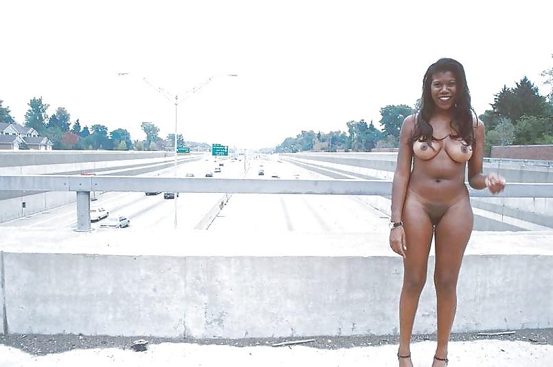 25P Upskirt and Nude On HWY Overpass