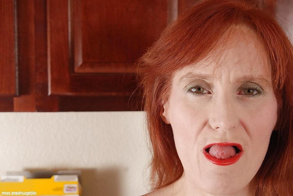 25P Old Mature Lady In Red