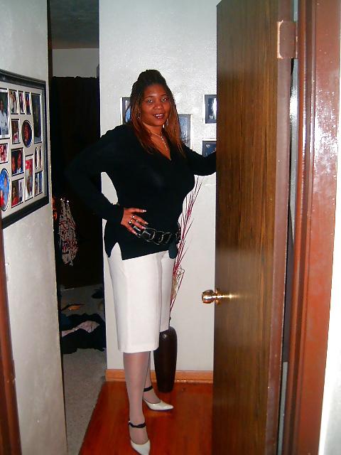 25P Ebony Babes Wearing White Stockings & Pantyhose