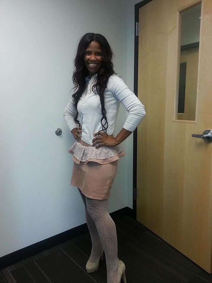 25P Ebony Babes Wearing White Stockings & Pantyhose