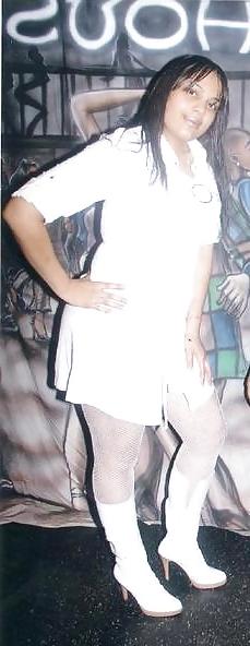 25P Ebony Babes Wearing White Stockings & Pantyhose