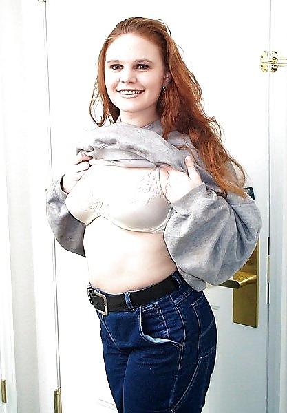 20P Curvy Big Butt Redhead Cutie Licks Lesbian