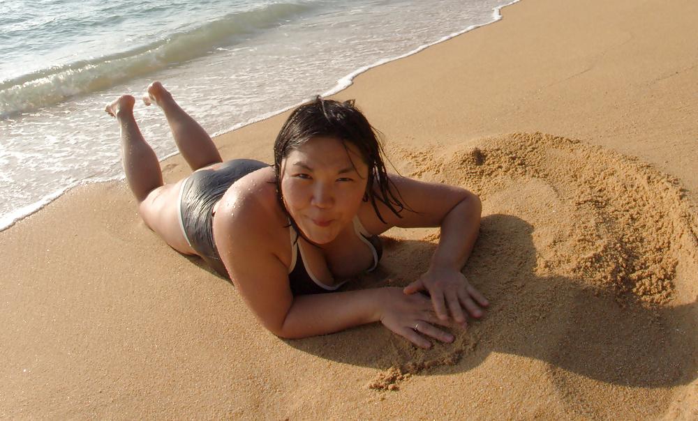 25P Asian wife big tits in swimsuit 